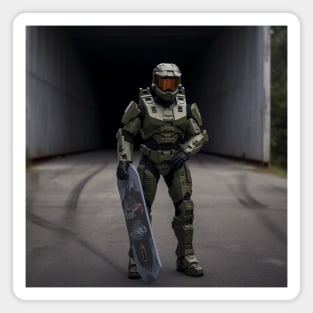 Master Chief With Hoverboard Magnet